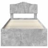 vidaXL Cadru de pat cu headboard Beton 90 x 200 cm Lemn de pin masiv