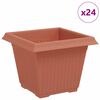 vidaXL Vază pătrată pentru flori 24 pcs Roșu cărămidă