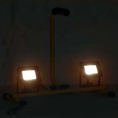vidaXL Proiector cu LED și mâner, 2x10 W, alb cald