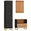 vidaXL Set dulapuri de baie, 3 piese, maro și negru, lemn masiv mango