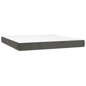 vidaXL Saltea cu arcuri buzunar, fermitate medie, gri &icirc;nchis, 160x200x20 cm, catifea