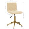 vidaXL Scaune de masă pivotante, 4 buc., crem, catifea