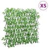 vidaXL Spalier iederă artificială extensibil, 5 buc., verde, 180x60 cm