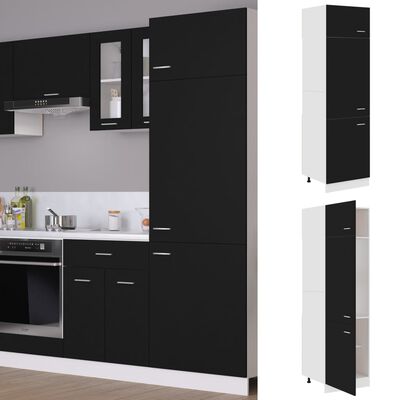 vidaXL Dulap pentru frigider, negru, 60 x 57 x 207 cm, PAL