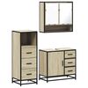 vidaXL Set mobilier de baie, 3 piese, stejar sonoma, lemn prelucrat