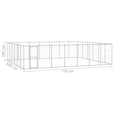 vidaXL Padoc pentru câini de exterior, 50,82 m², oțel galvanizat