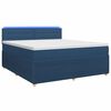 vidaXL Pat boxspring cu saltea albastru 140 x 200 cm Țesătură