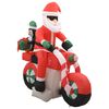 vidaXL Moș Crăciun pe motocicletă gonflabil, LED, IP44, 160 cm