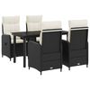 vidaXL Set de masă pentru grădină 5 buc. Negru și Alb crem
