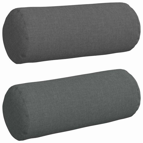 vidaXL Perne Bolster 2 pcs Gri închis Ø 15 x 40 cm țesătură