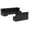 vidaXL Set canapele de grădină cu perne, 10 piese, negru, poliratan