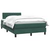 vidaXL Pat box spring cu saltea, verde &icirc;nchis, 120x220 cm, catifea
