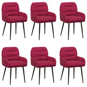 vidaXL Scaune de dining 6 buc. Catifea Roșu Vin 59 x 59,5 x 90 cm