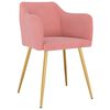 vidaXL Scaune de sufragerie, 2 buc., roz, catifea