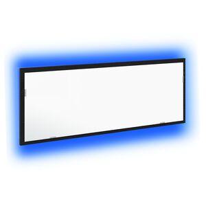 vidaXL Oglindă de baie cu LED Stejar Negru 100 x 8,5 x 37 cm Sticlă