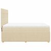vidaXL Pat box spring cu saltea, crem, 160x200 cm, material textil