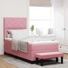 vidaXL Pat cu arcuri cu saltea cu headboard Roz 90 x 190 cm Catifea