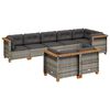 vidaXL Set canapele de grădină cu perne, 8 piese, gri, poliratan