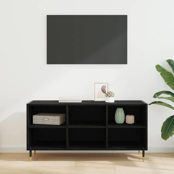 vidaXL Cabinet TV Stejar Negru 103,5 x 30 x 50 cm Lemn compozit