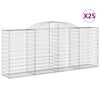 vidaXL Coșuri gabion arcuite 25 buc. 300x50x120/140 cm fier galvanizat