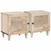 vidaXL Dulap de noapte 2 pcs Bej 40 x 33 x 46 cm Lemn masiv de acacia