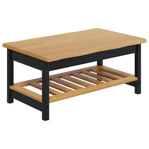 VidaXL Masă de cafea EKAI Negru 100 x 60 x 45,5 cm Lemn masiv de pin
