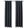 vidaXL Draperii opace cu inele metalice, 2 buc, antracit, 140 x 225 cm