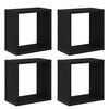 vidaXL Șemele de perete cu raft 4 pcs Stejar Negru Lemn compozit