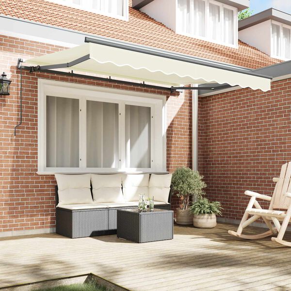 vidaXL Cortina Retractabilă Crem 250 x 200 cm Poliester și Aluminiu