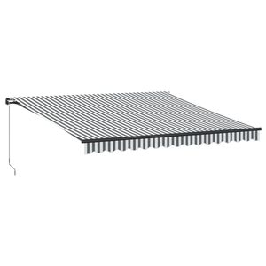 vidaXL Copertină retractabilă manual cu LED, antracit/alb, 400x350 cm