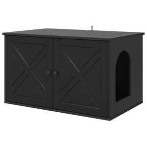 vidaXL Casa pentru pisici Negru 85 x 55 x 50,5 cm Lemn compozit