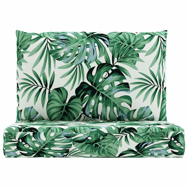 vidaXL Perne pentru paleți, 2 buc., model de frunze, țesătură oxford