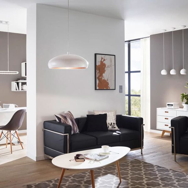 EGLO Lampă suspendată Mogano 1, alb/arămiu, 94606