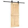 vidaXL Ușă glisantă Natural și Negru 80 x 210 cm Lemn de Pin Solid