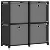 vidaXL Raft expunere cu 4 cutii, negru, 69 x 30 x 72,5 cm, textil