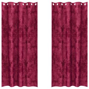 vidaXL Cortine din catifea 2 pcs Roșu Vin 260 x 140 cm Catifea