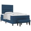 vidaXL Pat cu arcuri cu headboard albastru 120 x 200 cm țesătură