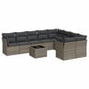 vidaXL Set mobilier de grădină cu perne, 10 piese, gri, poliratan