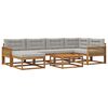 vidaXL Set de canapele de exterior 7 pcs Natural și gri deschis