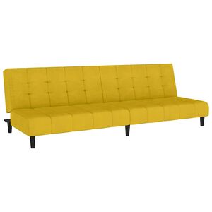 vidaXL Canapea extensibilă cu 2 locuri, galben, catifea