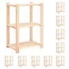 vidaXL Etajere cu 3 niveluri, 10 buc., 60x38x90 cm, pin masiv, 150 kg