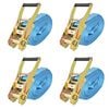 vidaXL Chingi fixare cu clichet, 4 buc, 4 tone, 8 m x 50 mm, albastru