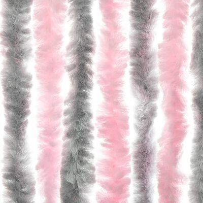 vidaXL Perdea pentru insecte, gri argintiu și roz, 100x200cm, chenille