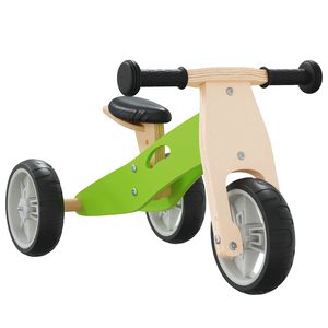 vidaXL Bicicletă de echilibru pentru copii 2 în 1, verde