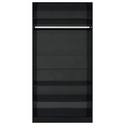 vidaXL Șifonier, negru foarte lucios, 100 x 50 x 200 cm, PAL