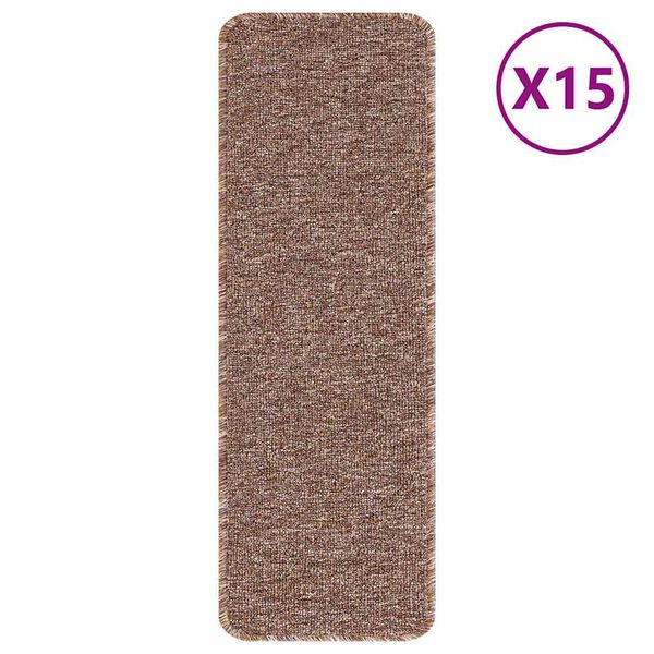 vidaXL Tălpici Antiderapante pentru Trepte 15 pcs Maro 60 x 25 cm PP