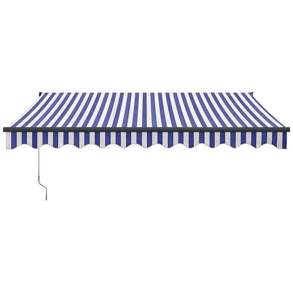 vidaXL Copertină retractabilă albastru/alb, 3x2,5 m, textil/aluminiu