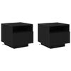 vidaXL Dulap de noapte 2 buc. Stejar Negru 40 x 39 x 37 cm