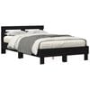 vidaXL Cadru de pat cu led Stejar Negru 135 x 190 cm Lemn compozit