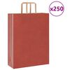 vidaXL Pungi de h&acirc;rtie 250 buc cu m&acirc;nere roșii 32x12x42 cm